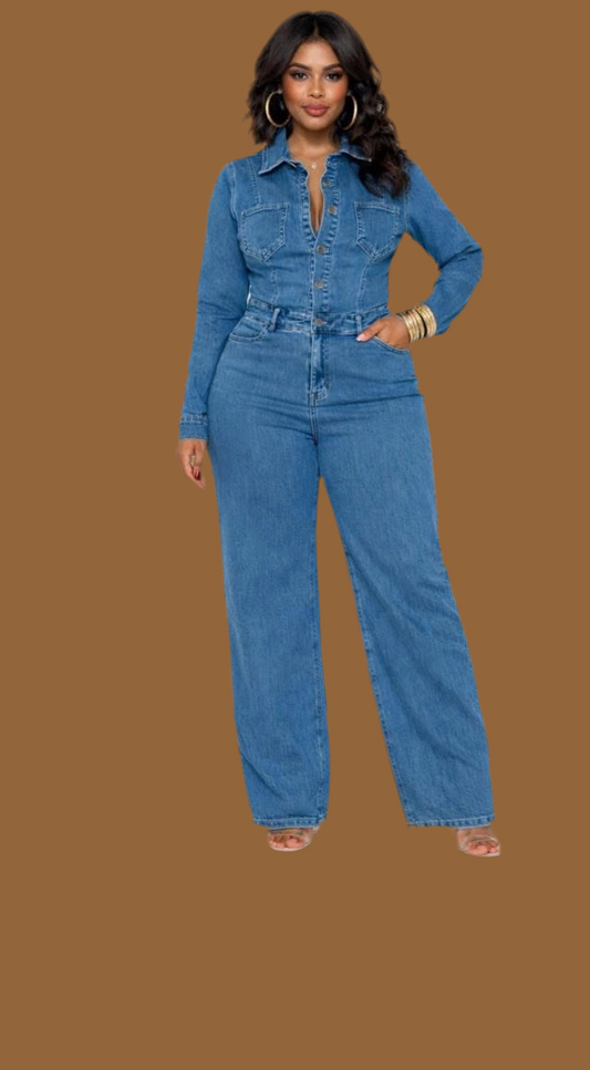 Denim Hourglass Jumpsuit