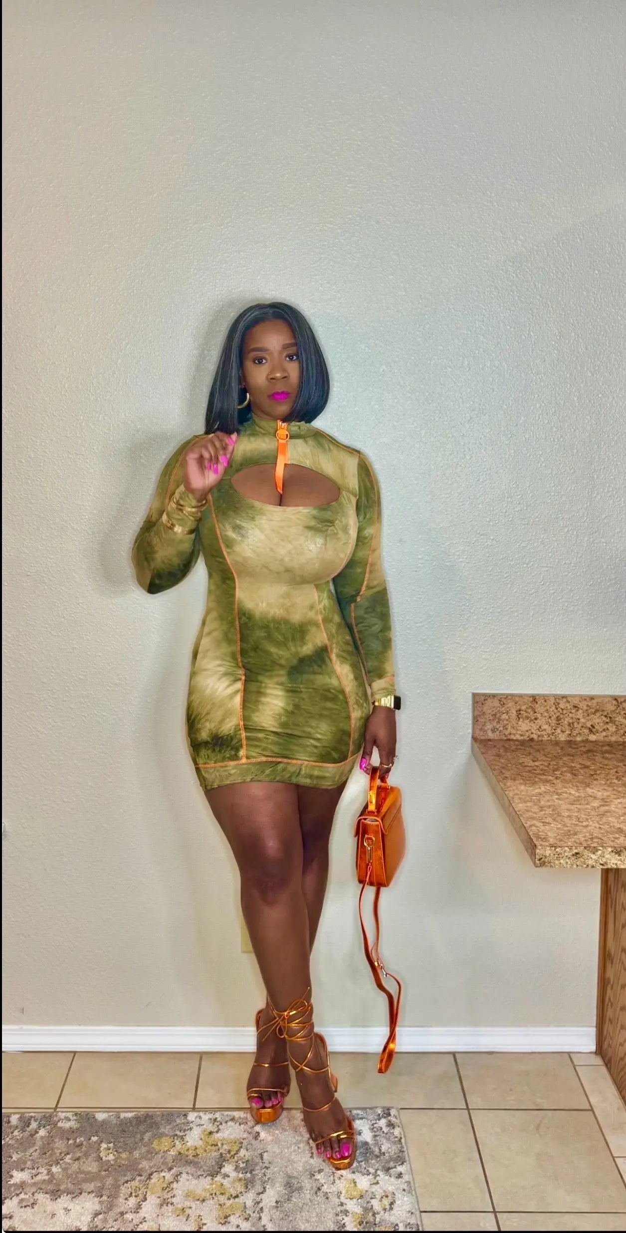 Olive Bawdy Dress Milk Haute Clothing & Couture
