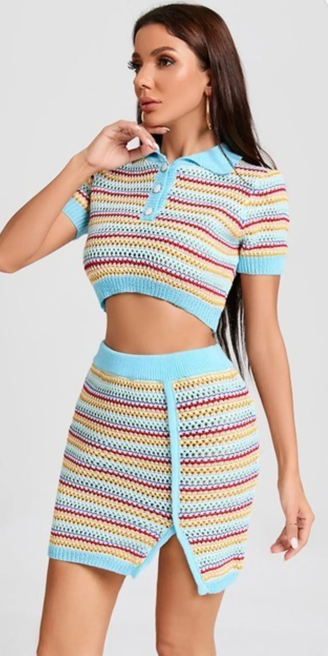 Clueless Crochet Skirt set Milk Haute Clothing & Couture