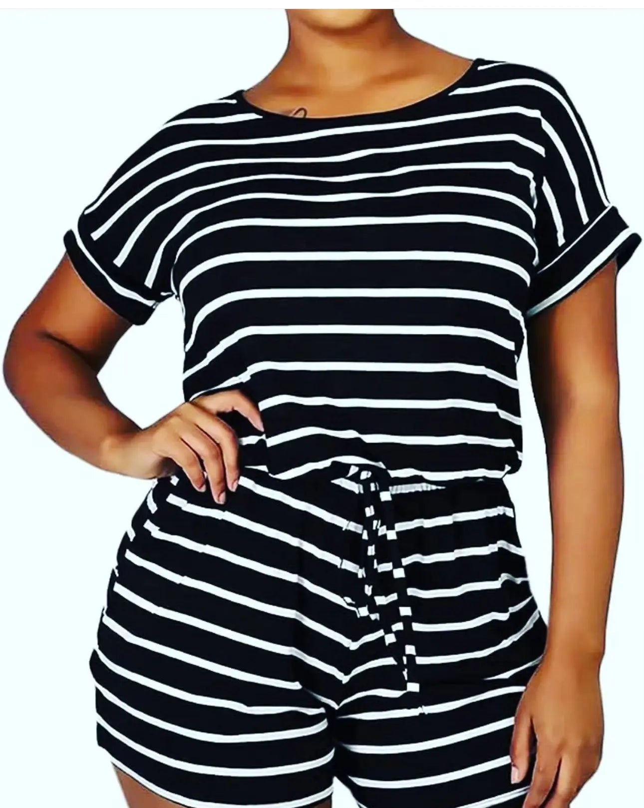 Black and White Romper Milk Haute Clothing & Couture