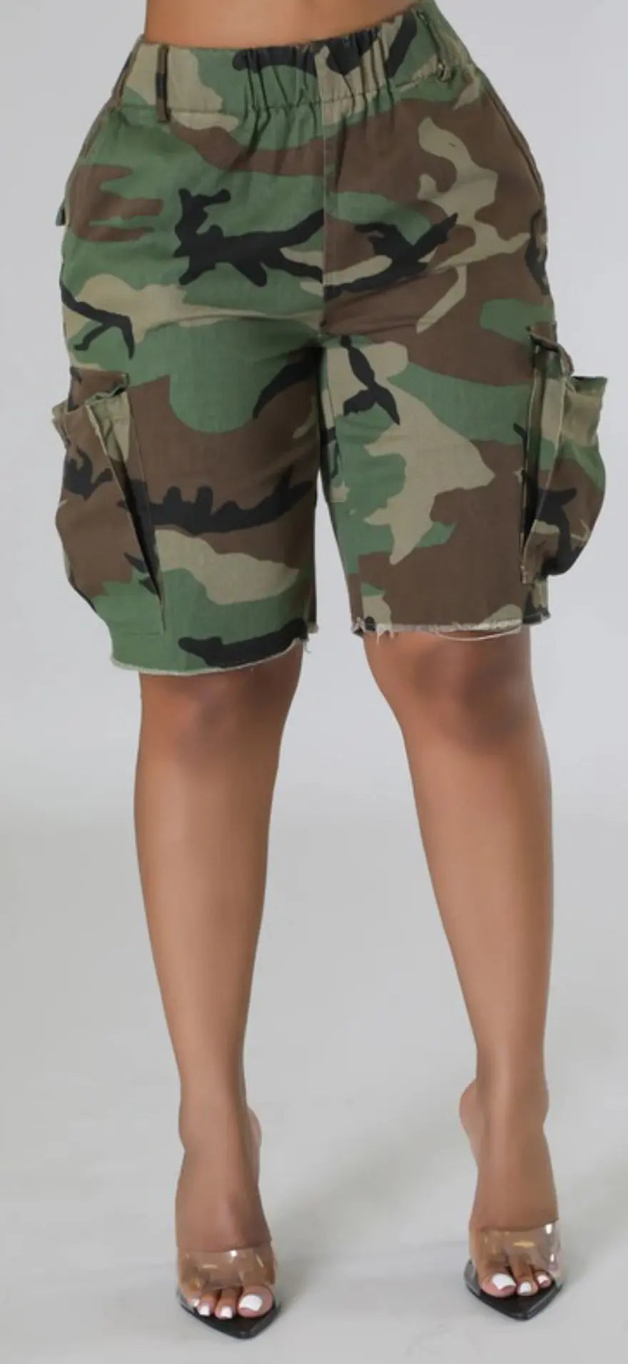 Camo Soldier Bermuda Shorts Milk Haute Clothing & Couture