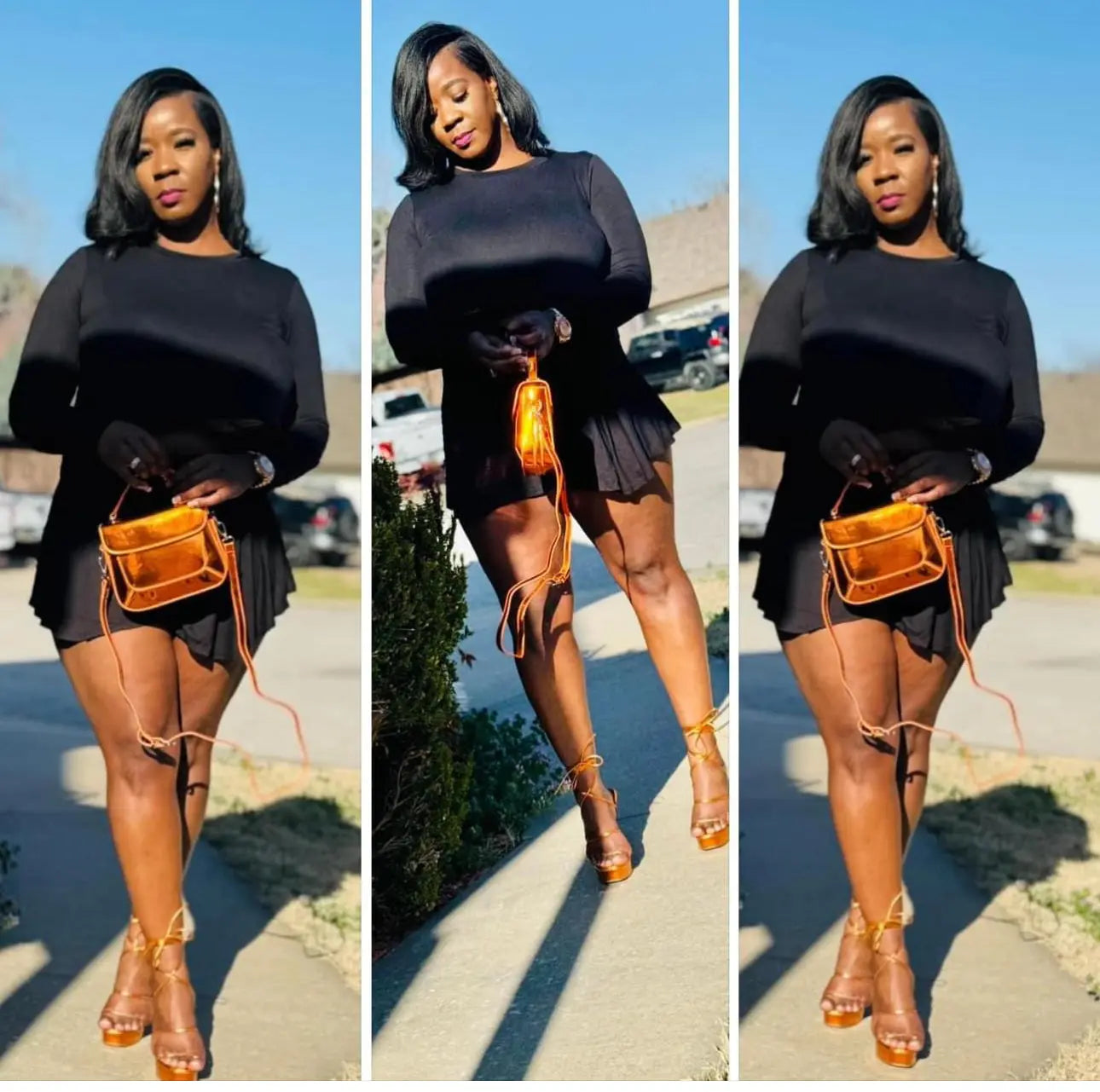 Black on Black Short Set Milk Haute Clothing & Couture