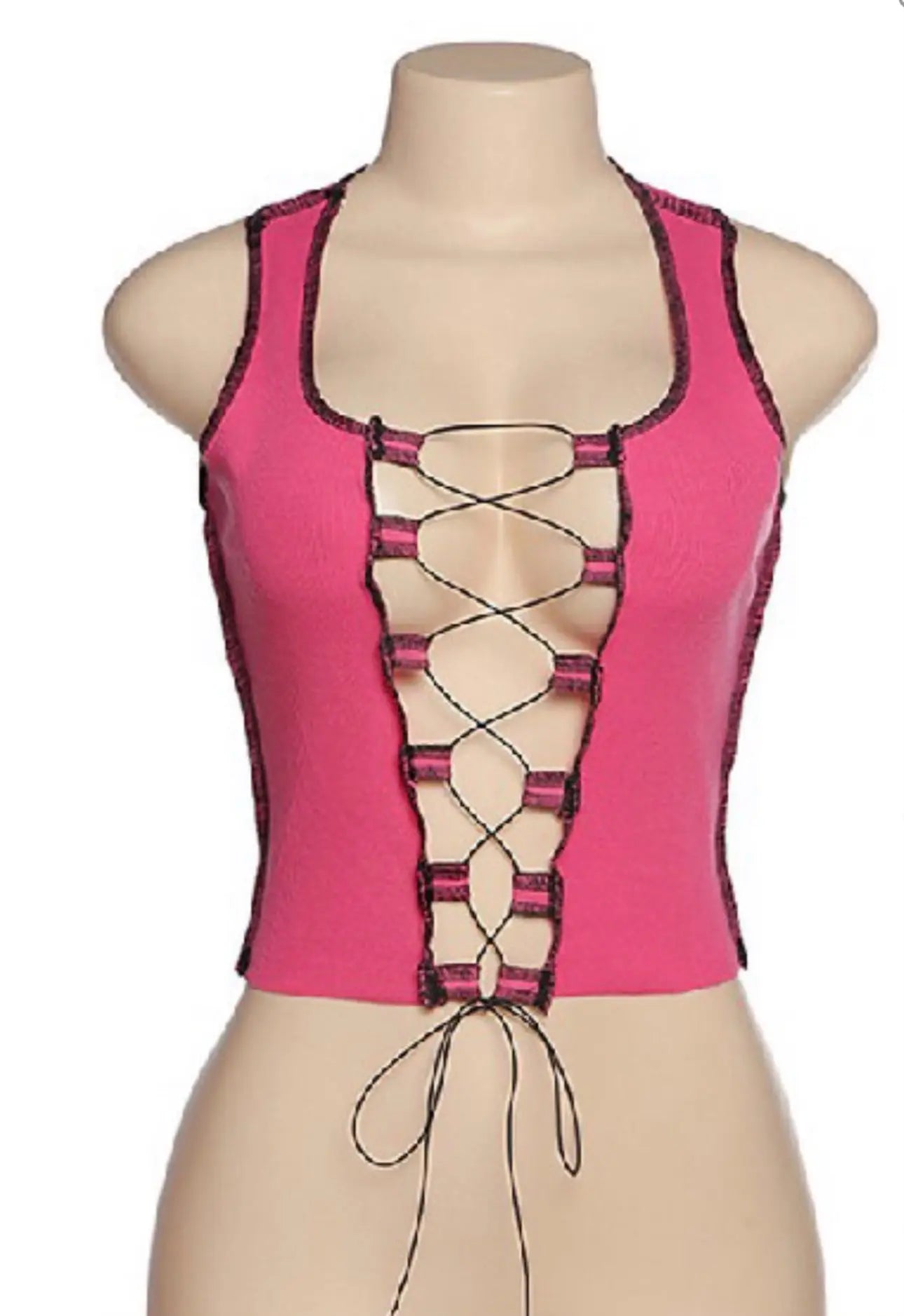Pink Strapped Down Tank Milk Haute Clothing & Couture