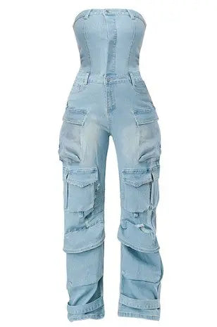 Denim Jumpsuit Milk Haute Clothing & Couture
