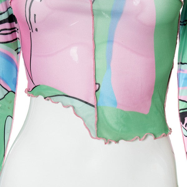 Pinky Sheer Top