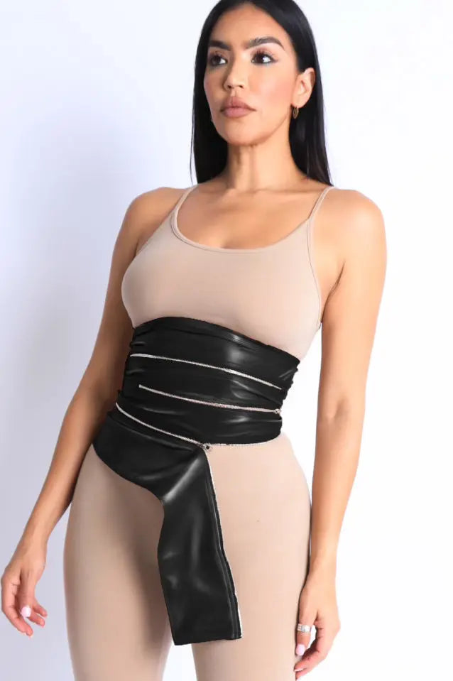 Leather Belt Milk Haute Clothing & Couture
