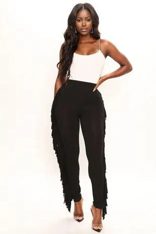 Tasseled Black leggings Milk Haute Clothing & Couture