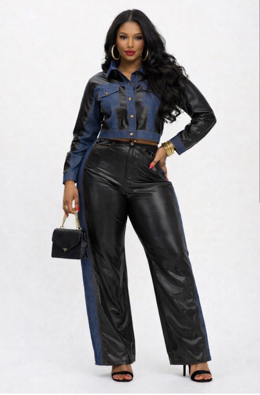 Leather Vs Denim Set