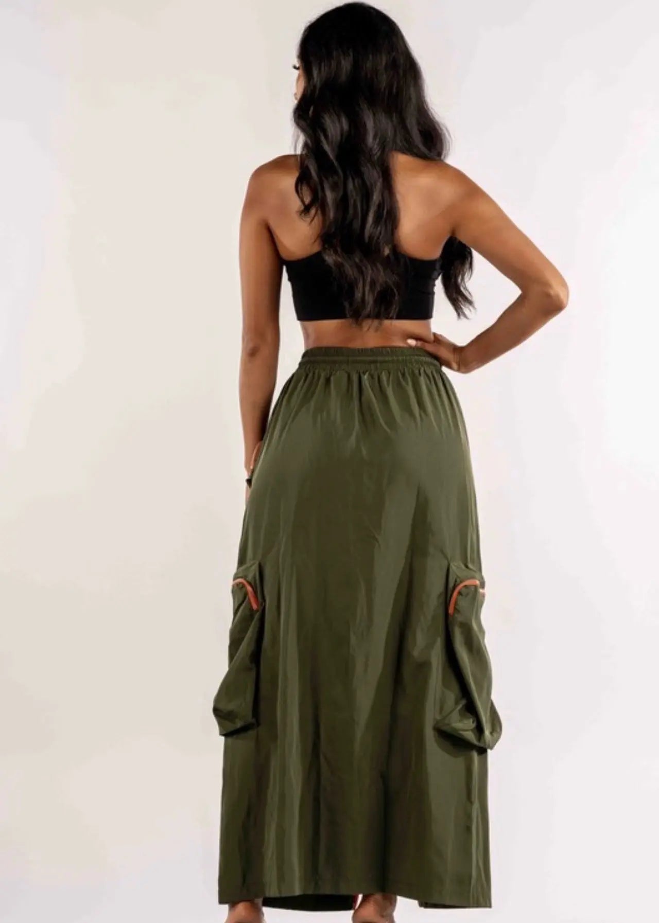 Army Green Cargo Maxi Milk Haute Clothing & Couture