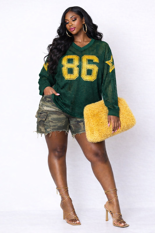 80s Baby V Neck Sweater