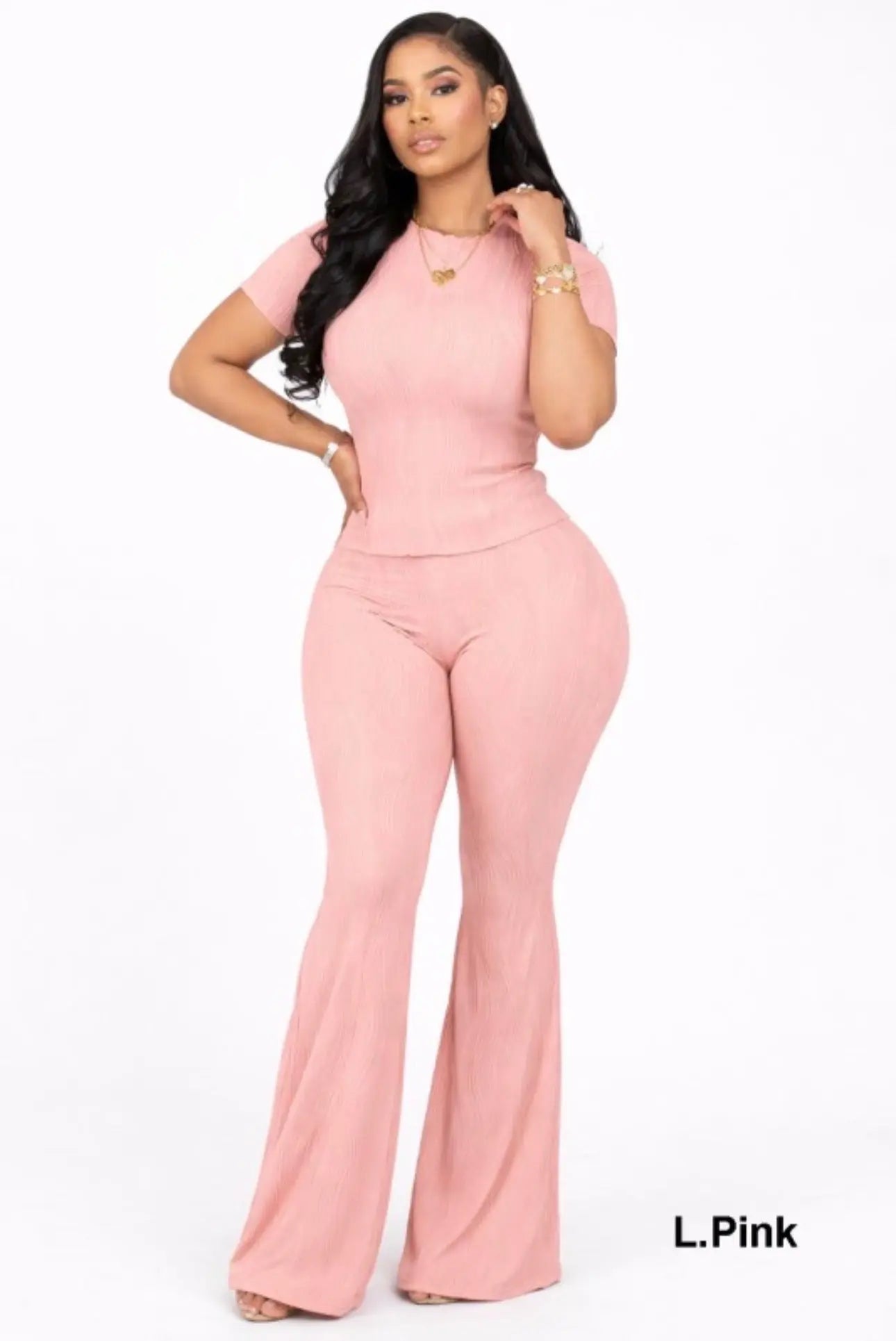 Soft Life Flare Set Pink Milk Haute Clothing & Couture