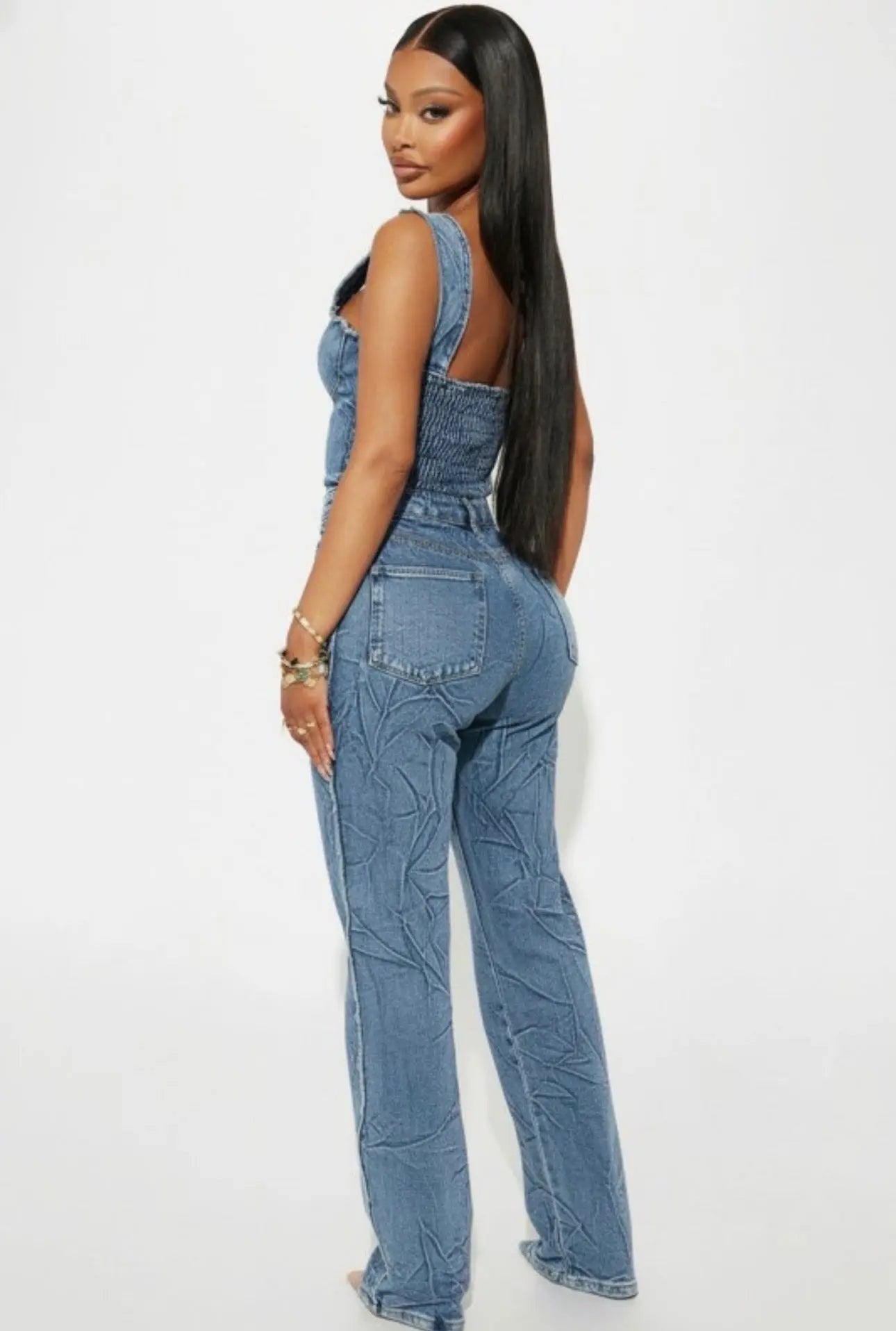 Washed Denim Jumpsuit Milk Haute Clothing & Couture