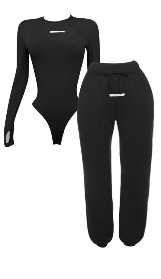 Black Casual 2 piece Set