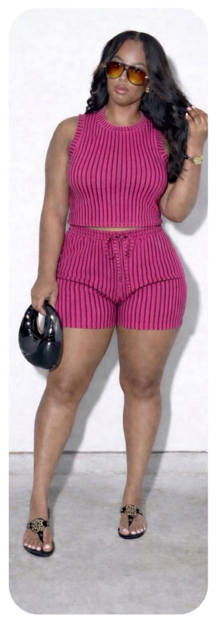 Pink Weekend Stripe Set