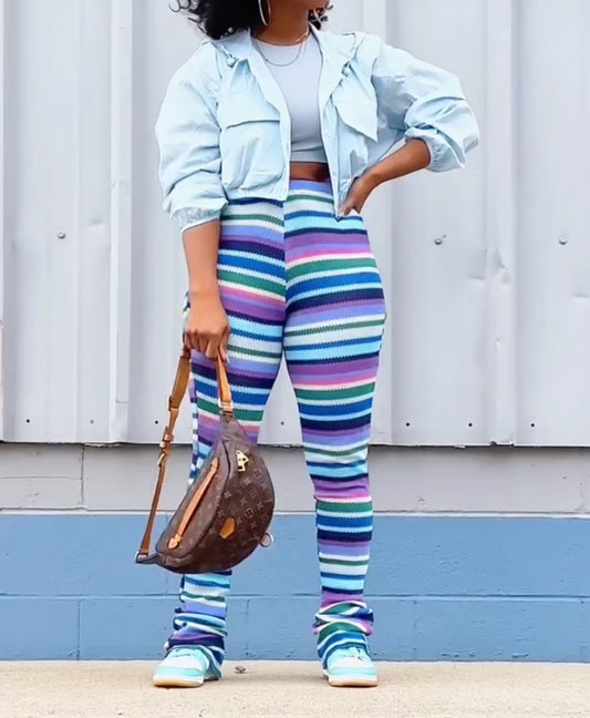 Multi Color Striped  Pants